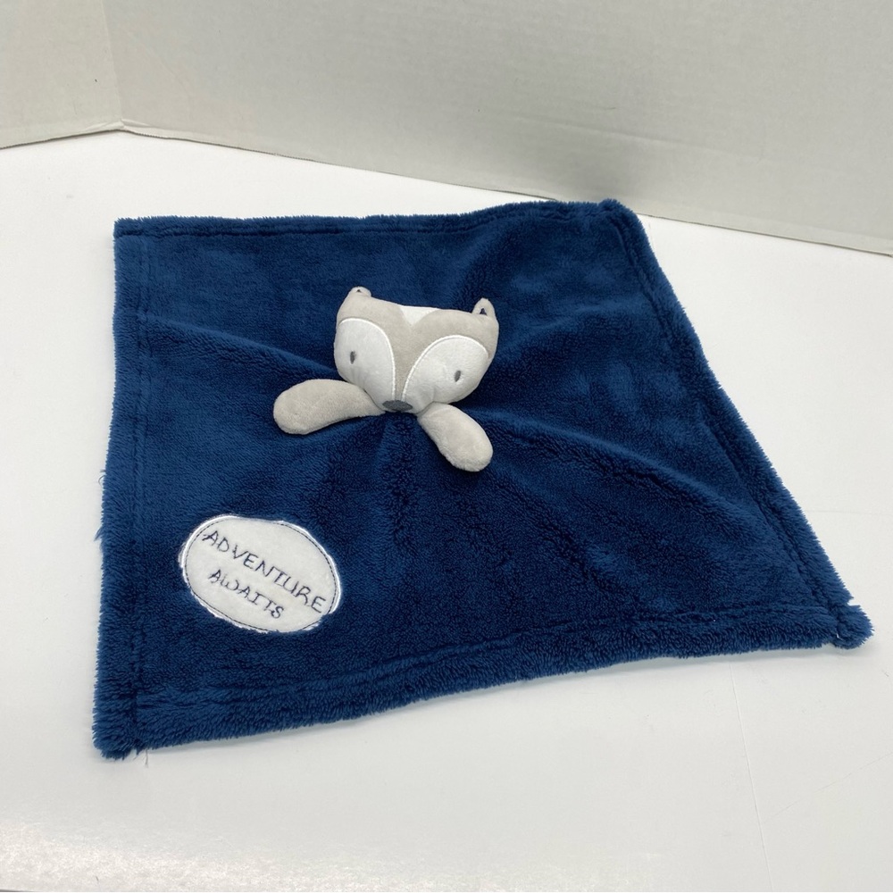 Baby Gear Gray Fox Lovey Plush Security Blanket Snuggle Blanket is Blue 15X15